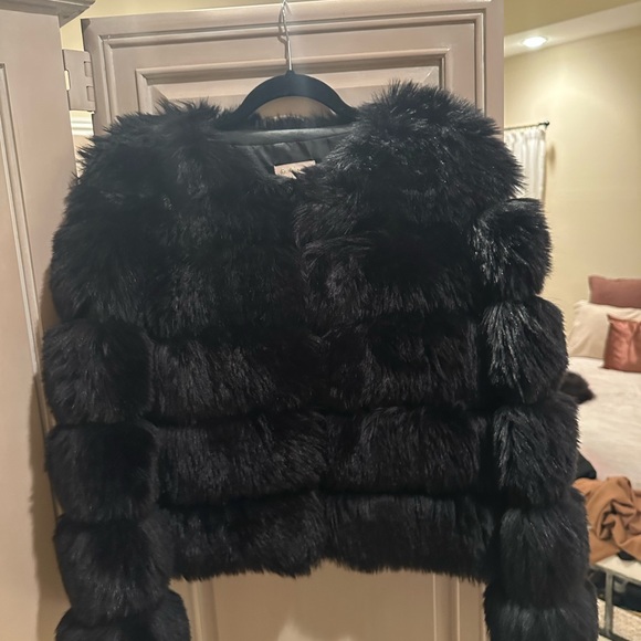 Black Faux Fur Coat - Picture 3 of 9